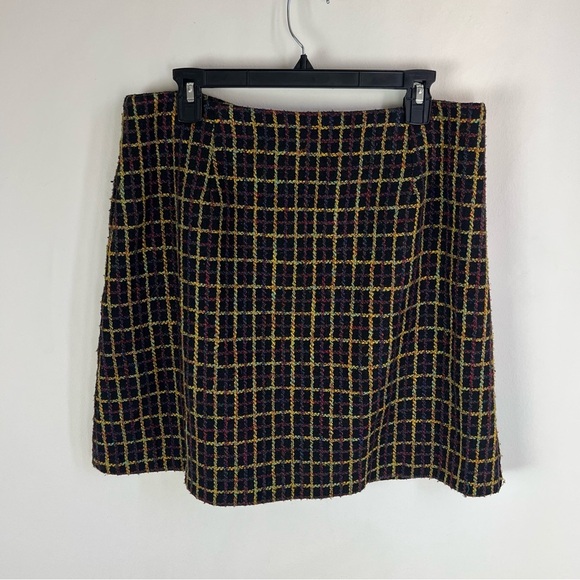 Anthropologie HUTCH Windowpane Plaid Mini Skirt A-Line Size XL - Picture 3 of 6